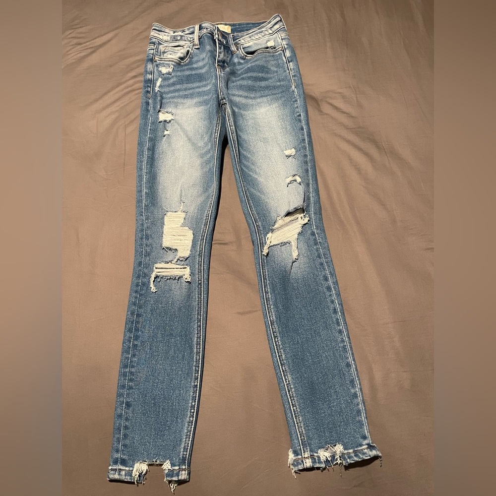 Altar’d State high waisted distressed skinny jeans, size 25